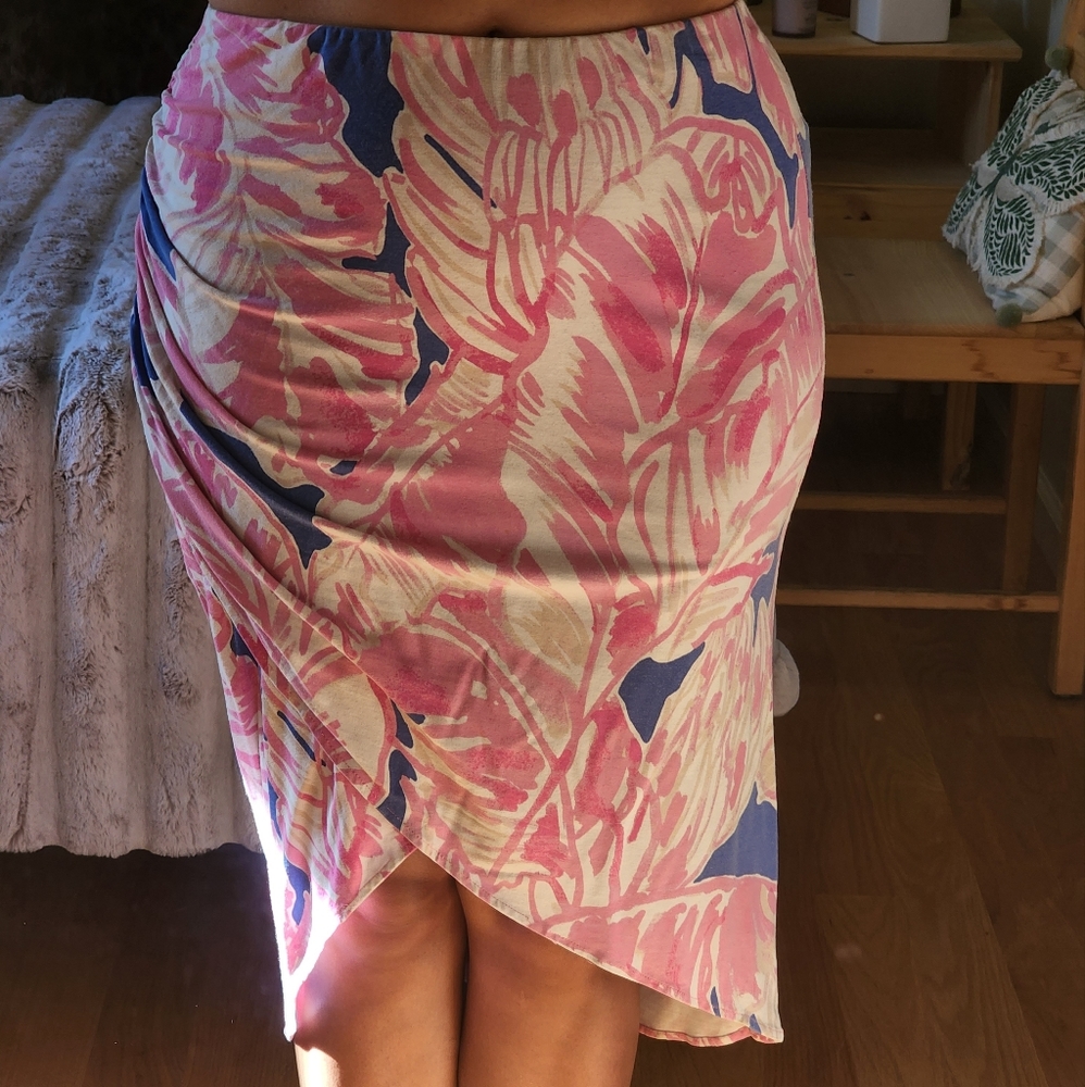 Lilly Pulitzer Palmer Skirt Pink and Blue Small